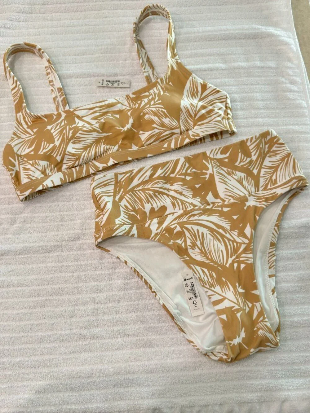 Madewell Second Wave Bikini Set in Palm Leaves - NWT - Top is M, Botton is S.